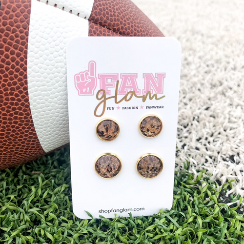 Our GameDay Circle Stud Leopard Earrings are the perfect pop of color for game time and a fun substitute for your everyday earrings!