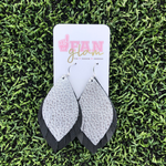 Support your favorite teams by creating the perfect Gameday Duo!   Our 2-color leather combo earrings are perfect to coordinate with your tailgate ensemble.  Custom design your favorite team combo with multiple sizes and colors to choose from.