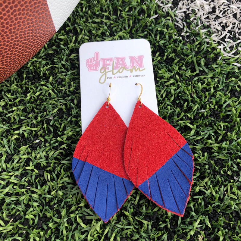 Hand painted sales leather earrings