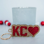 GAME DAY KANSAS CITY GLITTER GLAM RED + GOLD KEY CHAIN COLLECTION