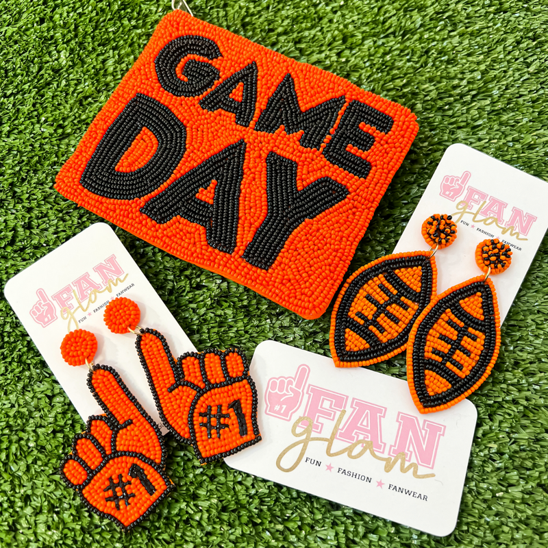 GAME DAY ORANGE + BLACK BEADED COLLECTION