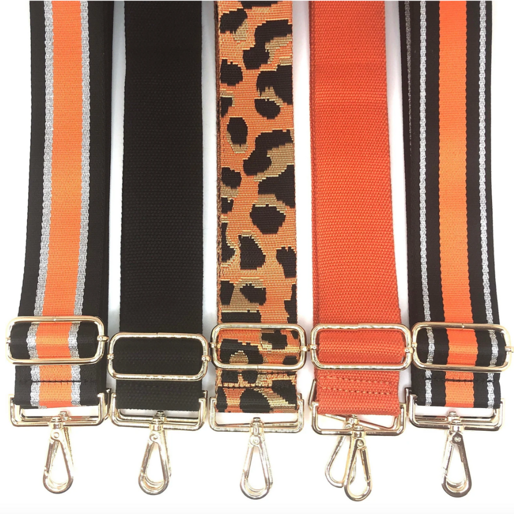Crossbody strap - Orange Black Stripe