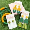 Our GameDay Tam Clay Co Green & Gold Collection features four fun collectable styles, it's the perfect way to add team color and a fun pop of color and print to your gameday attire.