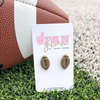 Show your love for the game when accessorizing your Game Day look with these one-of-a-kind polymer clay handmade football stud earrings!   The perfect accessory to coordinate with your Friday Night Lights or weekend tailgate ensemble.  