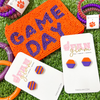 Our GameDay Tam Clay Co Orange + Purple Collection is the perfect way to add team color and a fun pop of print to your GameDay attire.  Be the talk of the stands when you arrive wearing these stunning, one-of-a-kind pieces of Glam ear art, your jewelry box will love you for it!