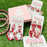 Game Days in Oklahoma just got better with our new polymer clay handmade State of Oklahoma marble collection!  They are the perfect pop of color and ear candy for game days in Norman and Stillwater! 