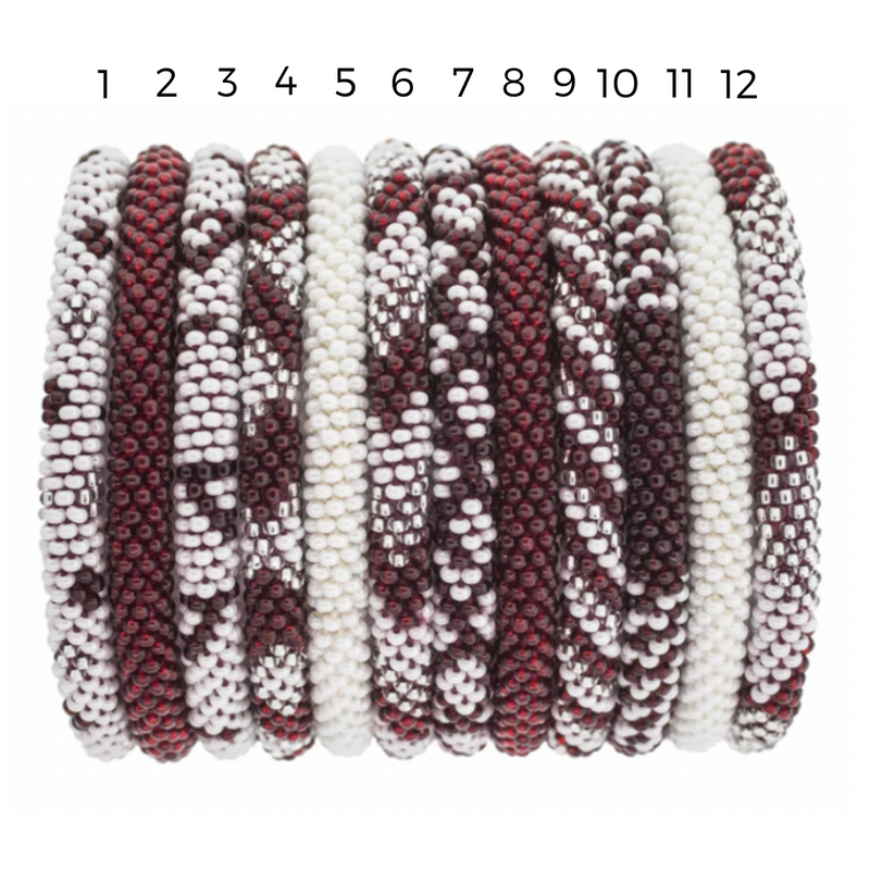 Bracelet patterns/designs/colors will be shipped randomly per each order.  If you desire a specific bracelet color or pattern, please list the corresponding #'s in the note section prior to checkout and we will do our best to include your requested #'s if available.