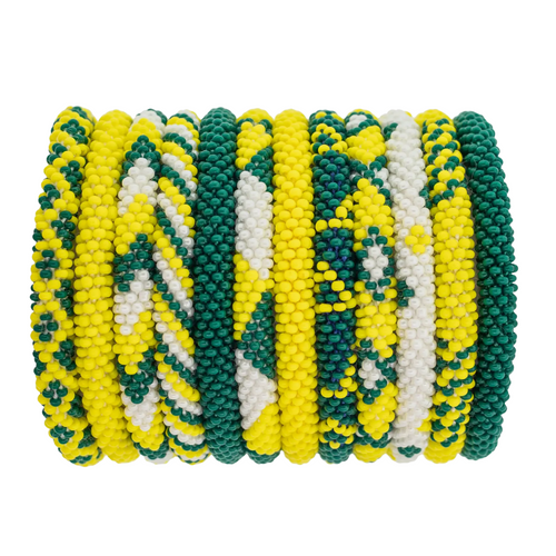 What better way to cheer on your fave team than by sporting a stack of their colors? Our Game Day Roll-On® Bracelets will pair perfectly with all your best game day apparel.   Select Singles for $15, Stack Of 2/$28 Or Stack Of 3/$36.  The more you stack the more you save! It's the perfect add-on stack for your GameDay style.