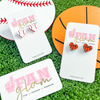 For the LOVE of the Game!  Sporty and chic our laser cut engraved Sports ball heart stud collection is our NEW Game Day favorite!    Available in six different sports ball options, Football, Basketball, Baseball, Softball, Volleyball and  Soccer you'll be glam in the stands for each of your player's favorite teams!  Collect all 6!