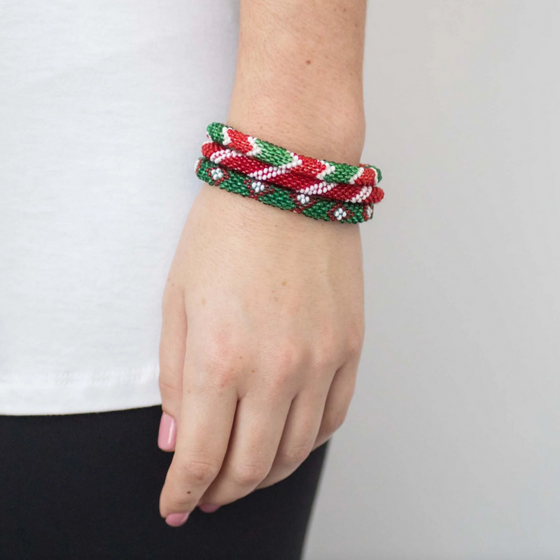 What better way to get in the holiday spirit than by sporting a stack of your favorite Christmas colors? Our Holiday Trio Roll-On® Bracelets will pair perfectly with all your festive glam this year.  We've assorted the perfect stack of 3 to wear with all your favorite holiday outfits!
