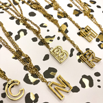 Excited to share with you our Double Layered Initial Chain Necklace.  We LOVE this personalized piece, it's the perfect GameDay layer to show off your first or last name initial or wear your favorite teams letter.