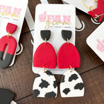 Our GameDay Tam Clay Co Red Collection features six collectable styles, it's the perfect way to add team color and a fun pop of print to your gameday attire.  Be the talk of the stands when you arrive wearing these stunning, one-of-a-kind pieces of Glam ear art - collect all six, your jewelry box will love you for it!