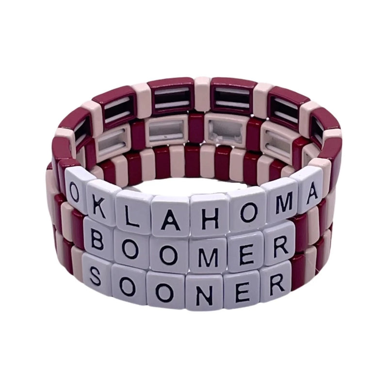 OU College Stacks -The University of Oklahoma Bracelets