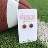 Sporty and chic our Mini Sports Ball Stud Collection is one of our NEW GameDay favorites.   Available in six different sport options, Football, Basketball, Soccer, Volleyball, Baseball and Softball you will be glam in the stands for each of your player's favorite teams!  Collect all 6!