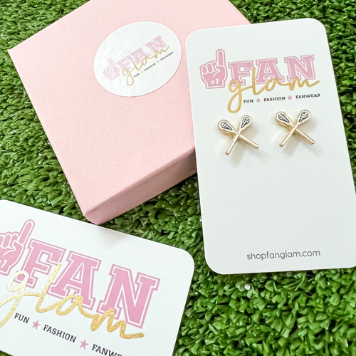 Sporty and chic our Mini Lacrosse Enamel Stud earrings are the perfect game day accessory to get you ready for the big game!