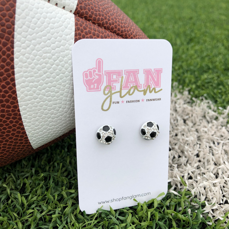 Sporty and chic our Mini Sports Ball Stud Collection is one of our NEW GameDay favorites.   Available in six different sport options, Football, Basketball, Soccer, Volleyball, Baseball and Softball you will be glam in the stands for each of your player's favorite teams!  Collect all 6!