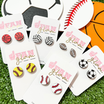 Sporty and chic our Mini Sports Ball Wood Painted Stud Collection is our NEW GameDay favorite!  Purchase 1 Sports Ball for $14 OR any 2 for $20.  Just leave us a note with your desired set of two prior to checkout.