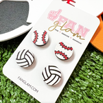 Sporty and chic our Mini Sports Ball Wood Painted Stud Collection is our NEW GameDay favorite!  Purchase 1 Sports Ball for $14 OR any 2 for $20.  Just leave us a note with your desired set of two prior to checkout.
