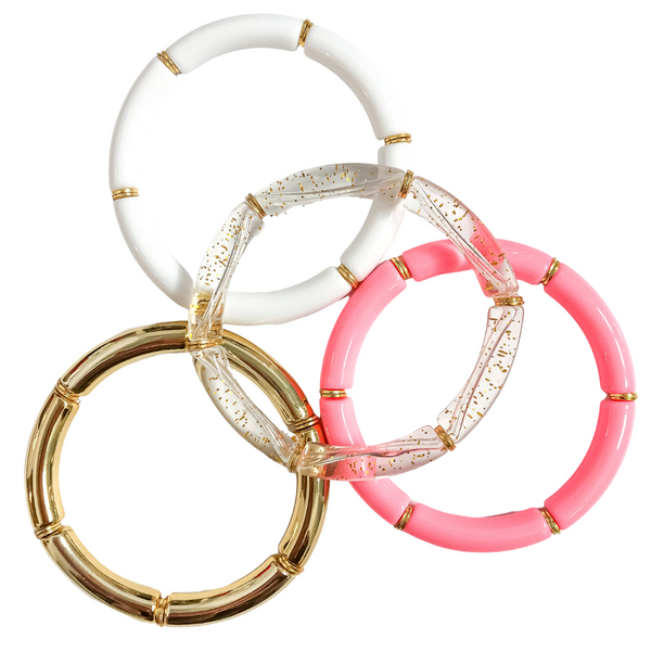 SQUAD STACK BRACELET CLEAR GOLD SPECK