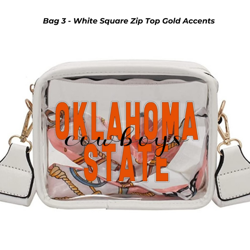 “Add some sparkle to your life!” - ck's customs  Just In!!  Our new Game Day stadium compliant crossbody bags, feature a clear PVC body with your choice of Cowboys OR Cowgirls team colored rhinestoned bling for ANY TEAM + ANY SPORT + on ANY BAG! 