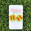 Show your love for the game when accessorizing your Game Day look with these uniquely beaded SoftBall stud earrings!   The perfect accessory to coordinate with your ball park ensemble.  