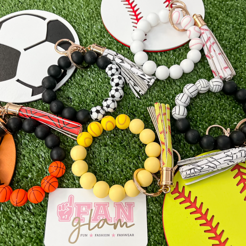 6 Pcs Baseball Rubber Bracelets Athletic Silicone Wristbands