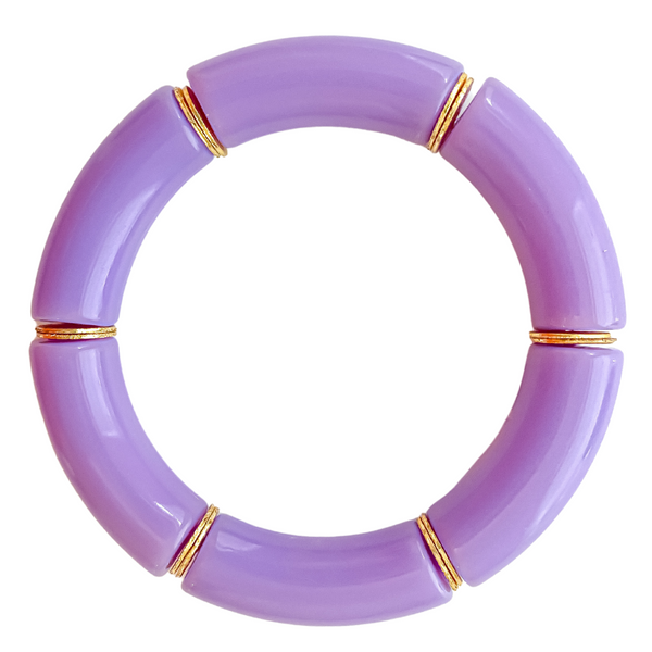 SQUAD STACKS BRACELET LILAC WITH GOLD DISCS