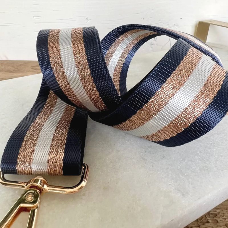 STRIPED GLITTER CANVAS ADJUSTABLE BAG STRAPS