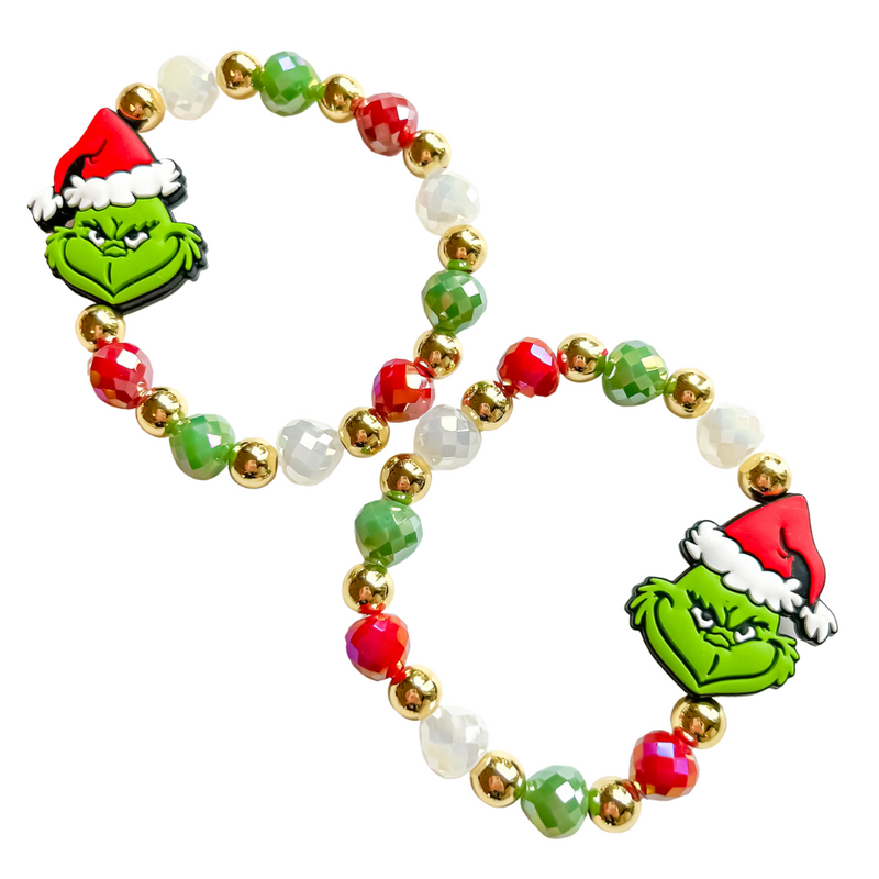 Feelin' a little Grinchy this year?!   Well, good... You will also be ON TREND!    Our new Mean One Holiday Bracelet Stacks will add a little holiday cheer to all your festivities this year. 