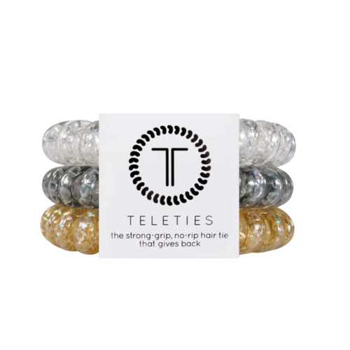 TELETIES - NEW YEAR NEW YOU  Hold your hair and enhance your style with TELETIES. The strong grip, no rip hair tie that doubles as a bracelet. Strong, pretty and stylish, TELETIES are designed to withstand everyday demands while taking your look to the next level.