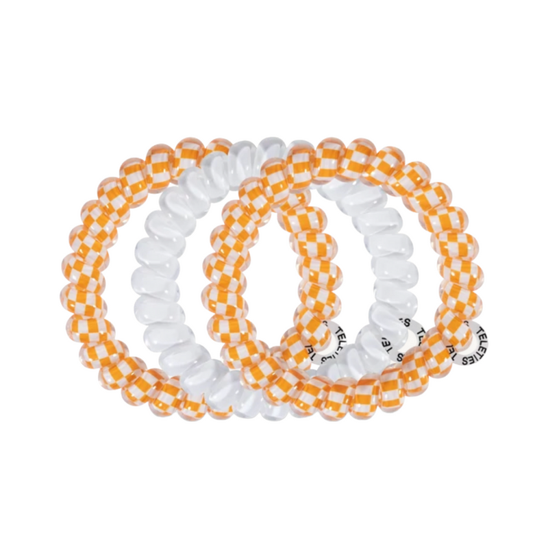 TELETIES - UNIVERSITY OF TENNESSEE  On Gameday, hold your hair and enhance your style with TELETIES. The strong grip, no rip hair tie that doubles as a bracelet. Strong, pretty and stylish, TELETIES are designed to withstand everyday demands while taking your Gameday look to the next lev