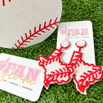 Hey Batter Batter... Show your love for the game when accessorizing your Game Day look with these uniquely beaded state of Texas Baseball stud dangle earrings!   The perfect accessory to coordinate with your ball park ensemble.  
