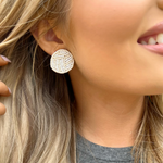 Bump, Set, Spike-It That's The Way We Like It!  Show your love for the game when accessorizing your Game Day look with these uniquely beaded Volleyball stud earrings!   The perfect accessory to coordinate with your GameDay ensemble.  
