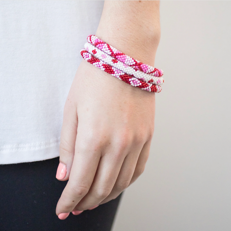 Valentine s Trio Roll On Bracelets Red White